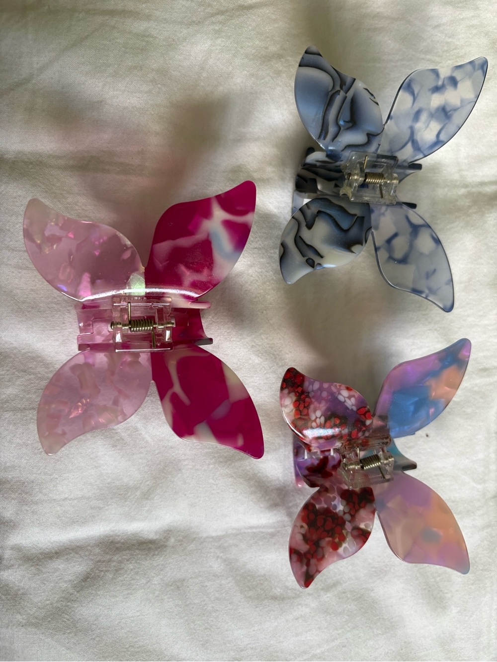 3pc butterfly hair clip